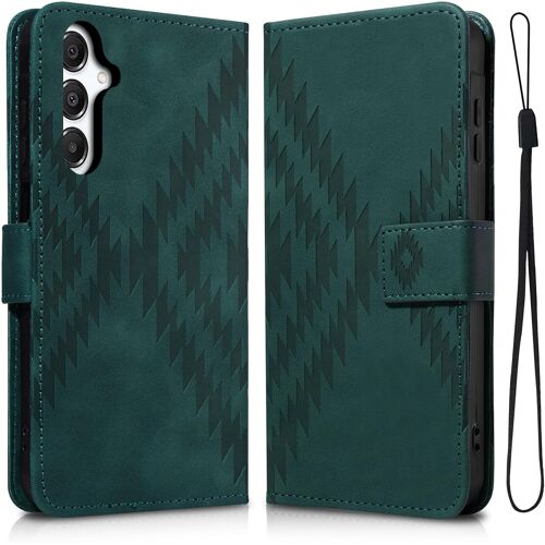 KAL-Coque Samsung A16 5G 6.7 Avec Fonction De Support, Coque A16 5G Samsung Matériau De Protection En Pu Tout Autour, Coque Galaxy A16 5G/Sm-A166B/Ds Anti-Rayures Et Anti-Chute, Vert