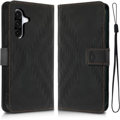 Kal-Coque Pour Samsung Galaxy A56 5g 6.7 Avec Boucle Magnétique Étui Matériau De Protection En Pu Tout Autour Housse Anti-Rayures Et Anti-Chute Noir