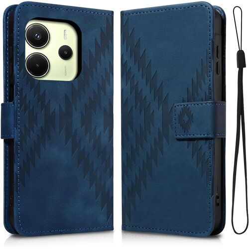 KAL-Coque Pour Xiaomi Redmi Note 14 4G Avec Fonction De Support, Étui Redmi Note 14 4G Matériau De Protection En Pu Tout Autour, Housse Anti-Rayures Et Anti-Chute, Bleu