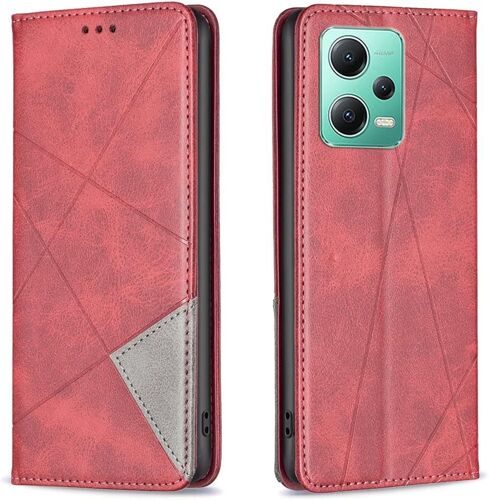 Coque Pour Xiaomi Redmi Note 12 5G/ Poco X5, Housse Portefeuille En Cuir Etui De Protection Avec Slim Tpu Silicone Bumper Magnétique Flip Case, Porte Cartes Avec Fonction Support C[HOU993127]