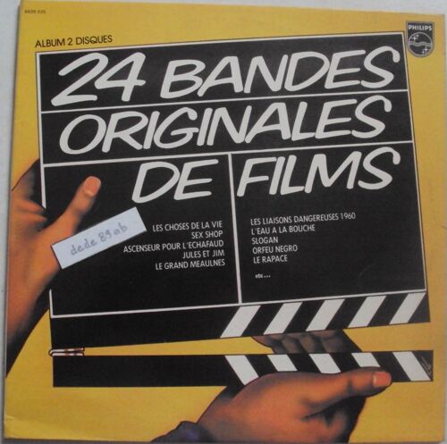 24 Bandes Originales De Films . Demis Roussos,Serge Gainsbourg,Jane Birkin,Johnny Hallyday,Carmela,Los Incas,Gheorghe Zamfir,Miles Davis,Jeanne Moreau,Georges Brassens,Romy Schneider,Michel Piccoli