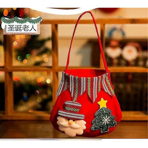 Sac de bonbons de Noël du Père Noël,elfe,pantalon de wapiti,poche de friandises,décoration cadeau pour la maison - Père Noël