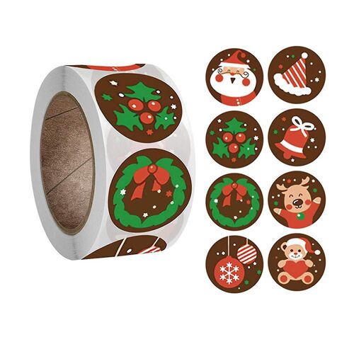 Autocollants De Rouleau De Noël 500 Pcs Autocollants Non Toxiques Sur Le Thème De Noël
