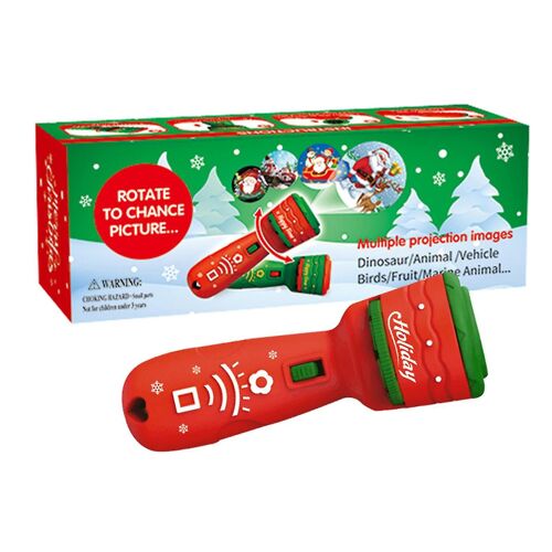 Lampe de poche de projection de Noël Portable Mignon Dessin animé Motif Lumineux