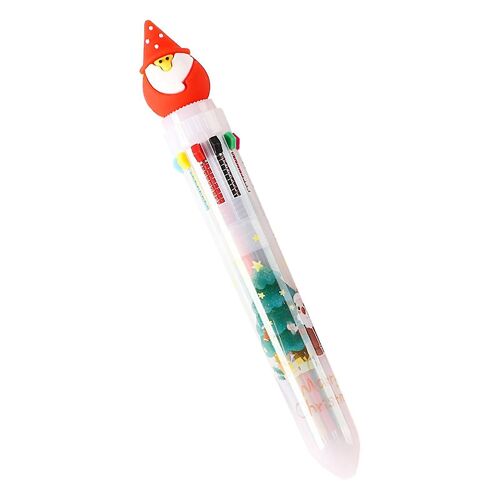 Mignon Noël Dessin Animé Stylo À Bille 10 En 1 Presse Multicolore