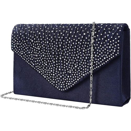 Pochette en satin Wedding Party Sac à main (bleu marine)