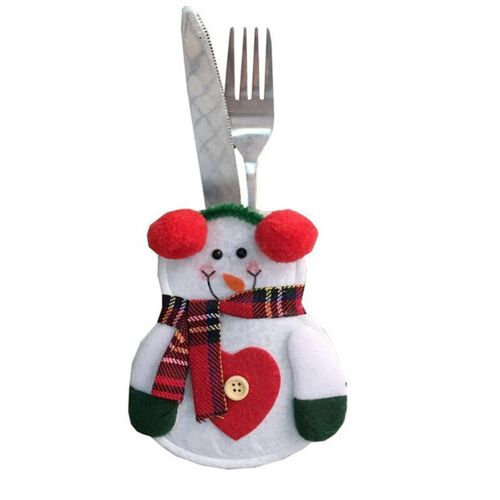 10pcs Noël Vaisselle Supports Set Cutter Et Fourchette Couverture Sac Dîner