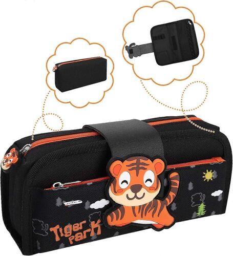 Ventes Promotionnelles Trousse À Crayons Grande Capacité Toile Détachable Sac À Stylos Mignon Dessin Animé Fermeture À Glissière Organisateur De Papeterie Pour Fournitures Scolaires Multifonctionnel