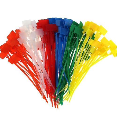 250 pcs 7Colors Nylon Câble marqueur attaches cordon autobloquant écrire sur Ethernet fil Zip marque Tags Nylo