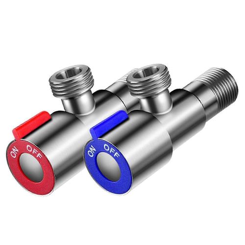 2pcs / set Triangle Valve 304 Vanne d'angle en acier inoxydable Vanne d'eau chaude ou froide pour salle de bain / Kitche