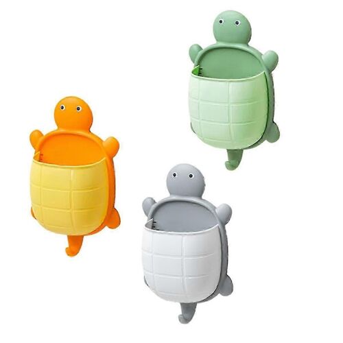 3PCS Tortue Mignonne Design Rack De Rangement Porte-Brosse À Dents Dessin Animé Salle De Bain Organisateur De Rangement De Brosse À Dents