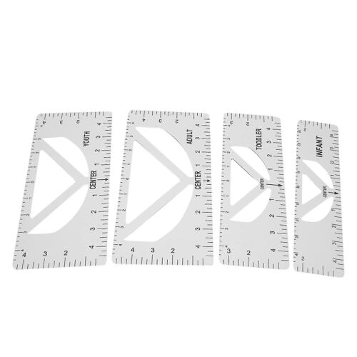 Règle 4 Pièces Utilisée Pour Guider La Conception De T-Shirt,Règle De Mode,Modèle De Dessin De Bricolage,Dessin D'outil D'artisanat