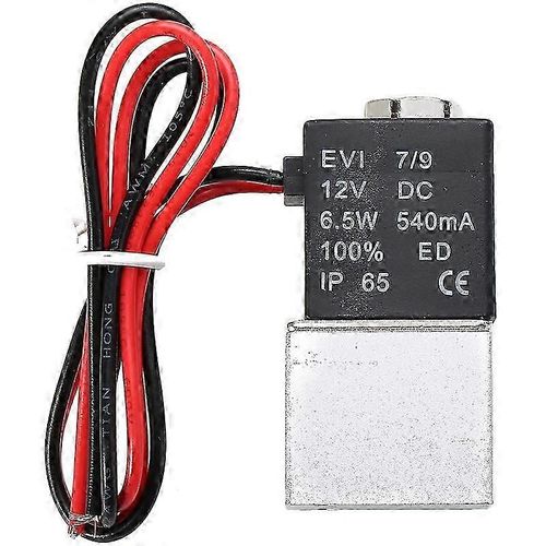1Pc 1/4 pouce NPT 2 voies Vanne normalement fermée 12V Électrovanne d'air électrique pneumatique en aluminium