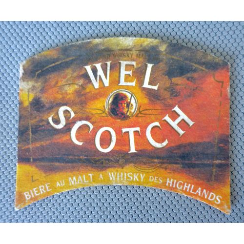 Ancien Sous Bock Biere Wel Scotch. Bière Au Malt À Whisky De Highlands. Homme Des Highlands.