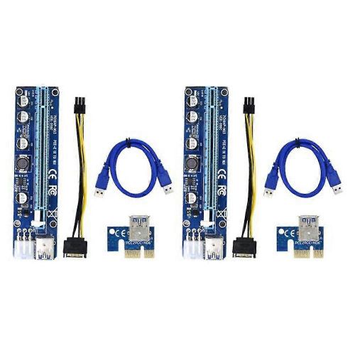 VER 008C Molex 6 broches PCIE PCI-E PCI Express Riser Card 1X à 16X Extender 60cm Câble USB 3.0 pour Mi