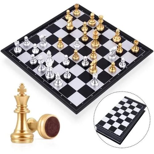 Jeu D\'échecs Magnétique En Echec Deluxe Pliable Echecs, Portable De Voyage Plateau Et Les Morceaux Pour Enfants Et Adultes