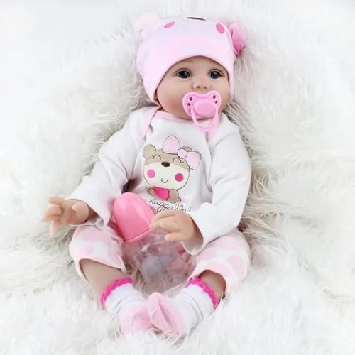 Poupée Reborn - LXY - 55cm - Cheveux en mohair - Peau réaliste - Vêtements inclus