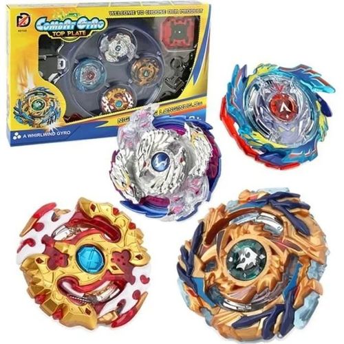 Toupie de Combat Métal 4D - Marque - Modèle - Poignée Lanceur - Couleur aléatoire - Enfant - Mixte