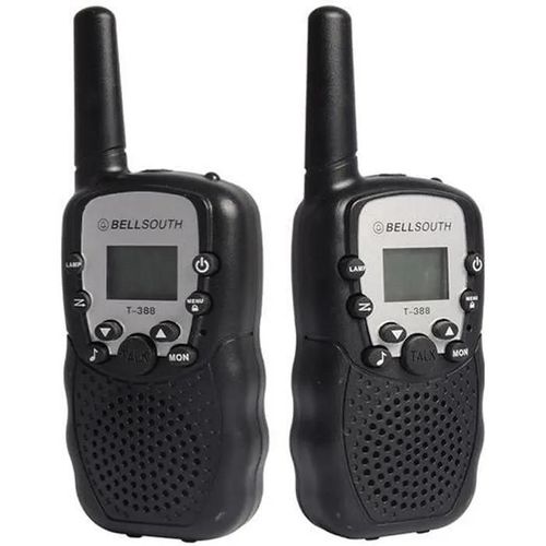 2 Pcs Talkie-Walkie Enfant Jouet PMR Système 2-Way Radio Walky Talky Distance 1 Km avec LED Torche Function (Noir)
