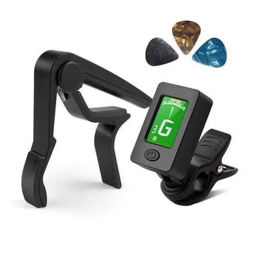 Accordeur Et Capodastre De Guitare Chromatique - Nero - Plastique Abs - Pile Cr2032 Incluse