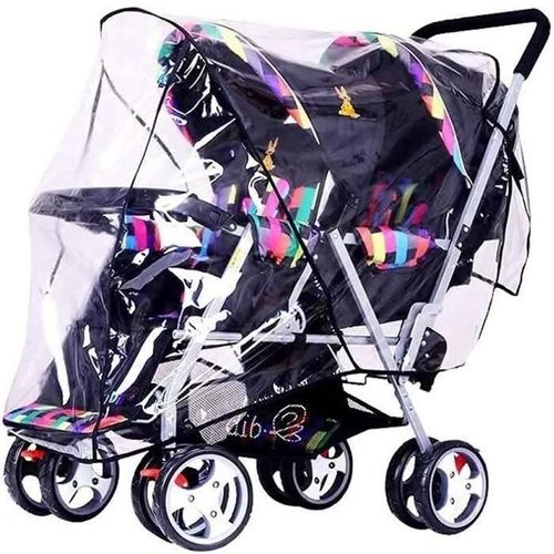 Cz04980-Habillage Pluie Pour Poussettehabillage De Pluie Pour Poussette Double Universellanti-Uv Anti-Poussière Pour Pousette Landa
