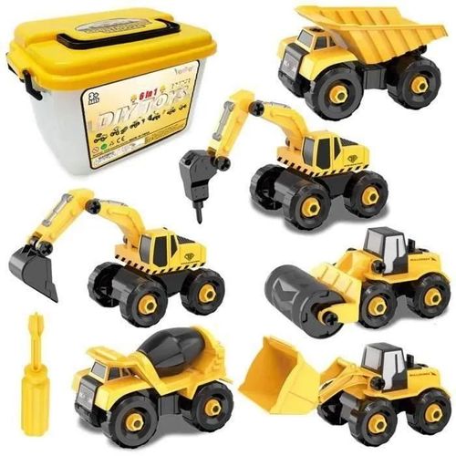 Jeu éducatif - Non spécifié - Camion de construction - 6 pièces - Jaune - À partir de 4 ans