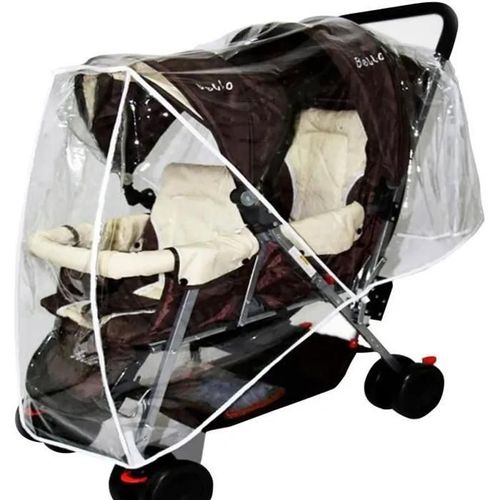 Jiyaru Protection De Poussette Habillage Anti-Pluie Poussette Double Avec Boucle D\'attache