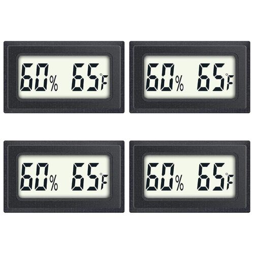 Paquet De 4 Thermomètres Pour Reptiles Mini Indicateur Numérique D'humidité Thermomètre Hygromètre Intérieur
