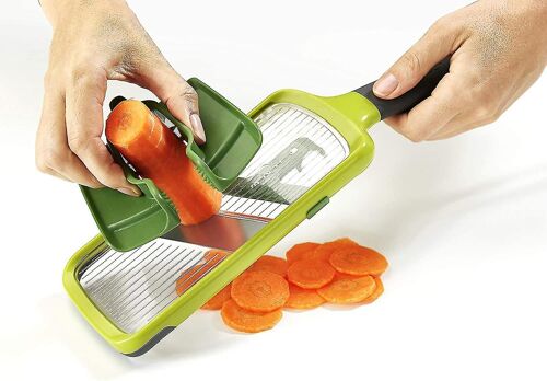 Trancheuse à mandoline multi à main avec pince à aliments et lame réglable,lave-vaisselle sûr,taille unique,gree