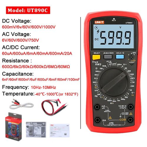 Multimètre électrique professionnel AC DC,multimètre numérique UNI-T UT890C UT890D + UT89X UT89XD UT161E UTÉgalement B + UTÉgalement D + UTÉgalement E Plus - Type UT890C