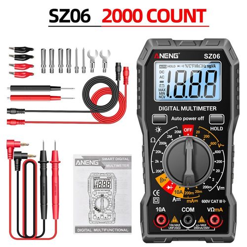 ANENG SZ06 multimètre numérique intelligent compteur de tension AC/DC testeur de courant Ohm multimètre professionnel dispositif de mesure outil de test - Type SZ06 Gray Pro #B