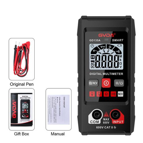 GVDA multimètre numérique gamme automatique voltmètre DMM True RMS AC DC NCV Ohm compteur de tension multimètre 4000 points multitesteur intelligent - Type GD135A