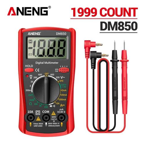 ANENG DM850 multimètre numérique AC/DC professionnel 1999 testeur de tension Ohm comptes automatiques outil de détection d'ampèremètre de courant automatique - Type Red without box