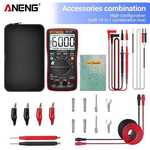 ANENG AN9002 multimètre numérique tension de courant AC/DC professionnel Bluetooth multimètre à plage automatique True RMS 6000 points testeur - Type AN9002 Red Pro