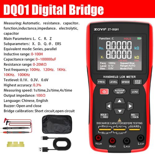 ZOYI ZT-MD1 multimètre pince à épiler intelligente Lcr testeur de pont numérique mesure automatique de la capacité de résistance et Indu - Type DQ01