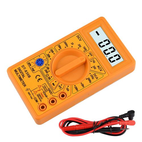 Multimètre numérique LCD DT830B,AC,DC,voltmètre,ampèremètre,testeur Ohm,haute sécurité,compteur de détermination - Type yellow