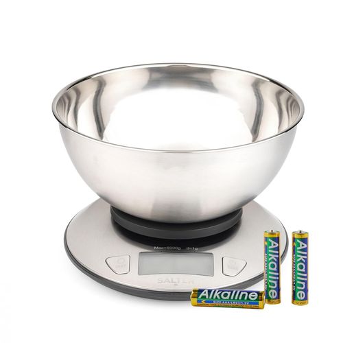 Balance De Cuisine Avec Bol ¿ Mesure Multiple, Mesure Du Liquide, Capacité Maximale De 5kg/11lb, Bol En Acier 2l, Écran Lcd, Acier Inoxydable, Parfait Pour La Cuisson, La Préparation Des Repas