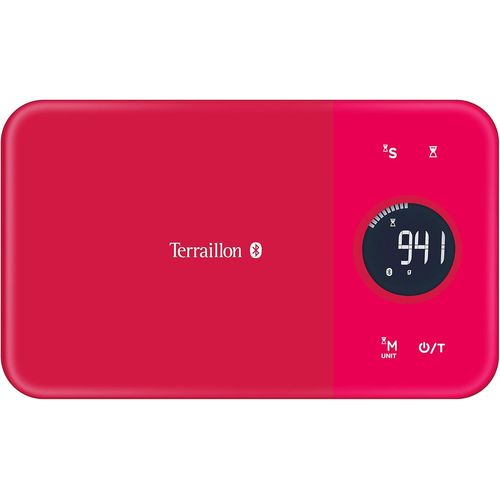Nutritab - Blance De Cuisine Connecté Bluetooth, Application Myhealth, Plateau Verre, Capacité 5 Kg, Graduation 1 G, Scan Des Code-Barres, Analyse De L'Apport Nutritionnel, Rouge