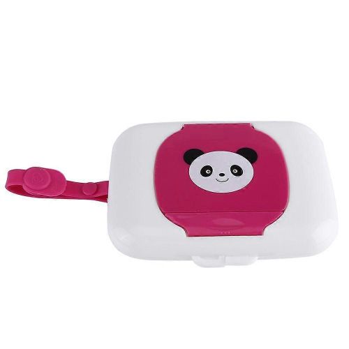 Distributeur De Lingettes Pour Bébé,Distributeur De Spochoirs Humides Pour Bébé Portable Rechargeable,Boîte De Lingettes Humides Réutilisables Pour Poussette Pour Les Voyages En Plein Air (Blanc + Ros