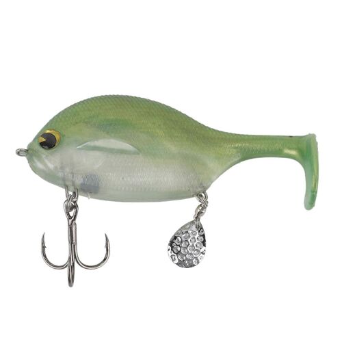 Leurre Souple En Pvc Flexible Avec Paillettes Pour Eau De Mer Et Rivière, Vert