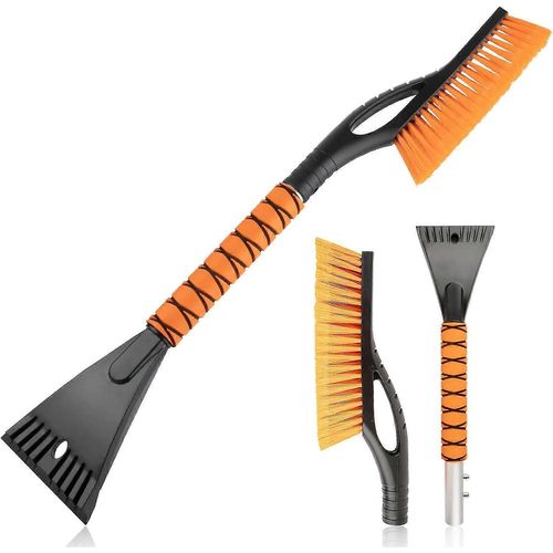 Grattoir À Glace De Voiture Et Brosse De Nettoyage 2 En 1 Grattoir À Glace Amovible Avec Ergonomique - 66cm