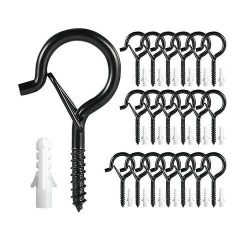 20 pcs Q-Hanger crochets,crochets à vis pour guirlandes lumineuses extérieures,boucle de sécurité Design tasse ?il crochet suspendre
