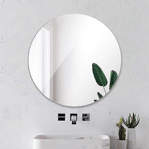 50 x 50cm Miroir acrylique rond Miroir mural autocollant pour salle de bain chambre