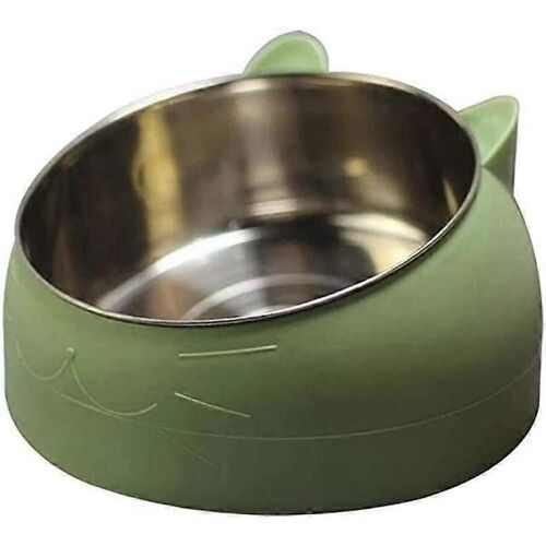 Bol Pour Chat,Bol Pour Chat Incliné En Acier Inoxydable,Bol De Nourriture Avec Base Antidérapante Pour Chats Ou Petits Chiens