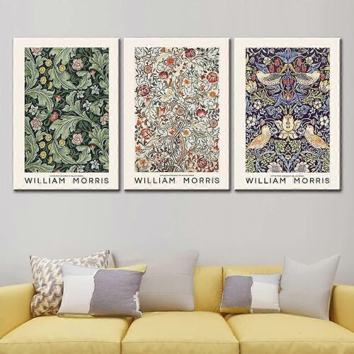 Impression D'art Tableau Vintage Impression Set Fleur Affiche Décorative Non Encadré Images Taille 30x40cm Ensemble De 3 Fleurs Abstraites Pour Décoration Murale (Non Encadré)