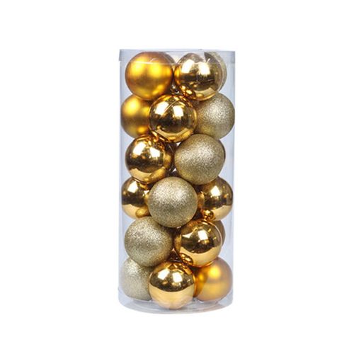 24pcs boules de Noël en plastique magnifiquement décoré arbre de Noël