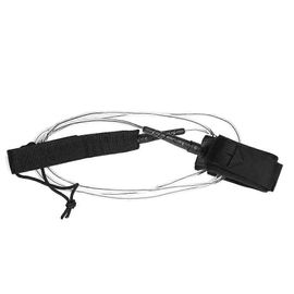 Leash De Planche De Surf Tpu 6ft 5.5mm Avec Doubles Émerillons (Noir Transparent)