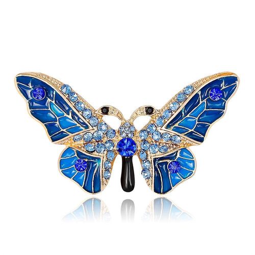 Broche Épingles Femmes Émail Insecte Pin Revers Épinglette Épingle À Nourrice Bleu