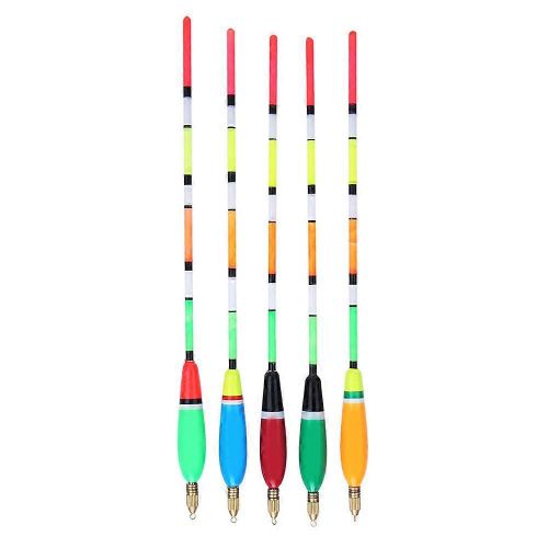 5pcs Multicolore Balsa Pêche Bois Flotteur Bobber Indicateur De Morsure Équipement De Pêche (3 + 2g )