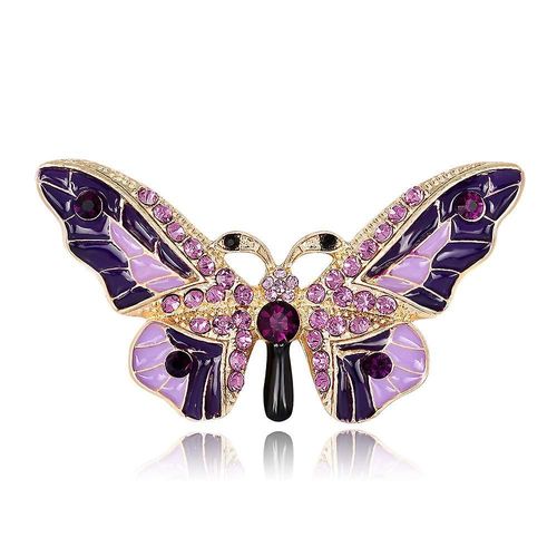 Broche Épingles Femmes Émail Insecte Épingle Épinglette Épingle À Nourrice Violet